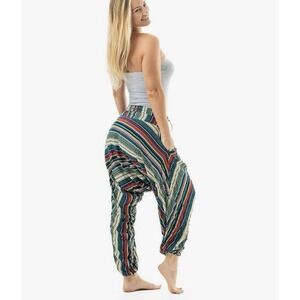Buddha The Savannah‎ Pant Multi stripe Geometric Harem Yoga Casual Pants SZ XXS